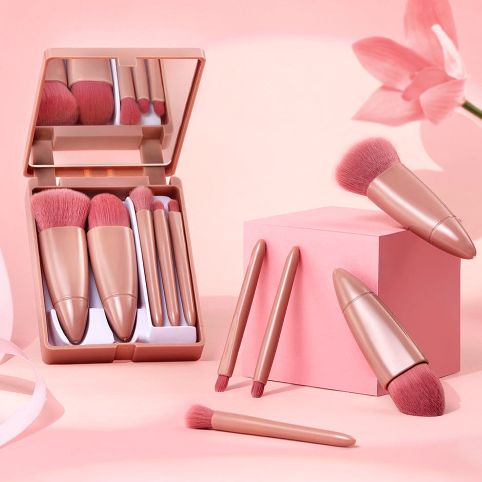 OTWOO Soft Fiber Makeup Brush Set – 5 Brushes for Daily Use