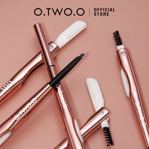 OTWOO 3-in-1 Eyebrow Pencil with Brush & Scraper – Natural Finish
